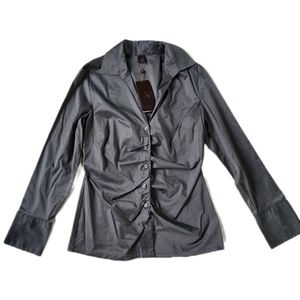 NWT Silver Pleated Closure S. Oliver Button Up